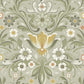 Ostanskar Green Retro Floral Wallpaper