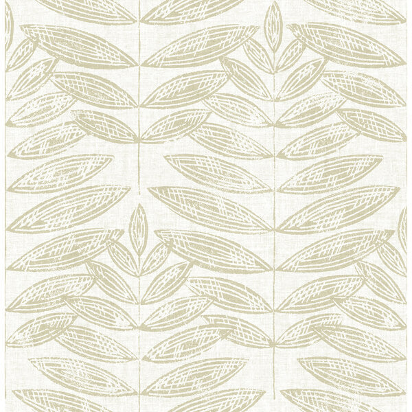 Akira Taupe Leaf Wallpaper