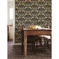 Kurre Dark Blue Woodland Damask Wallpaper