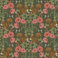 Kurre Dark Green Woodland Damask Wallpaper
