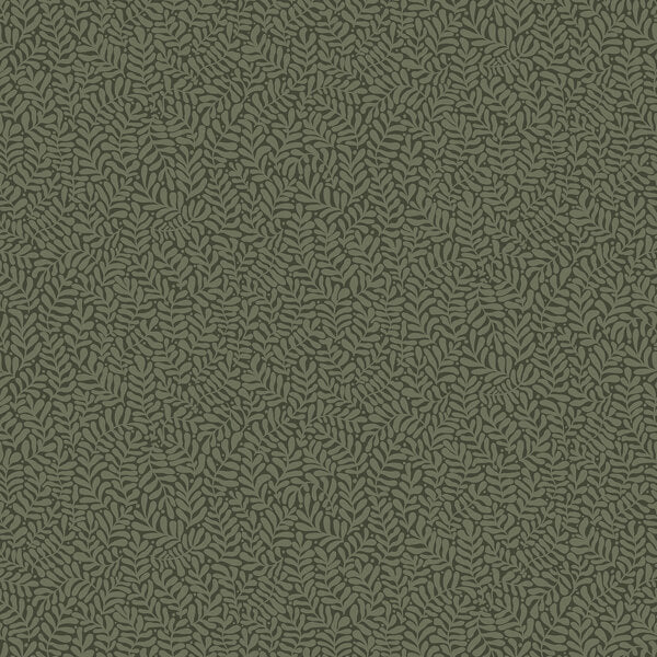 Anna Dark Green Fern Trail Wallpaper