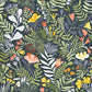Brittsommar Navy Blue Woodland Floral Wallpaper