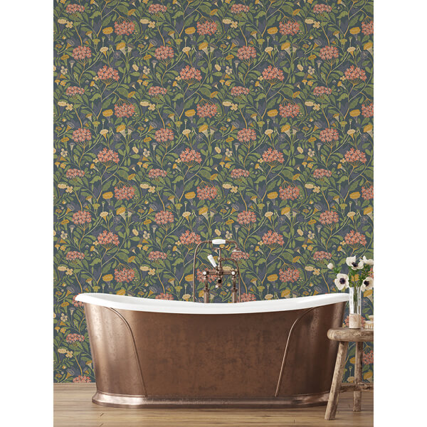 Hybbe Blue Hydrangea Garden Wallpaper