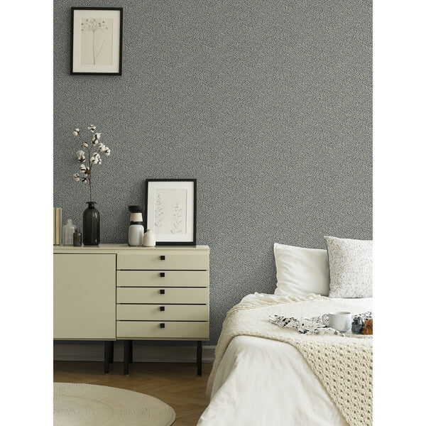 Anna Dark Blue Fern Trail Wallpaper