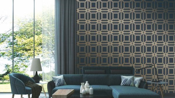 Golden Maze on Azure Wallpaper
