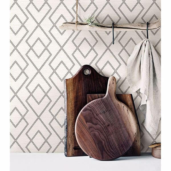 Blaze Cream Trellis Wallpaper