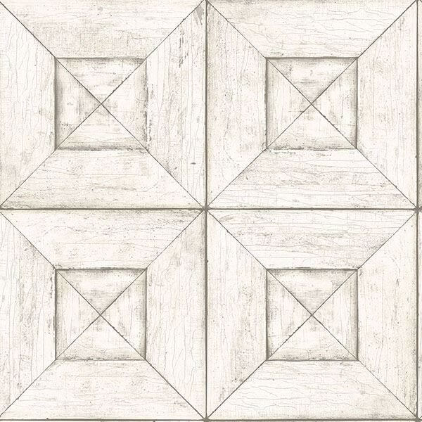 Avery Off White Wood Wallpaper