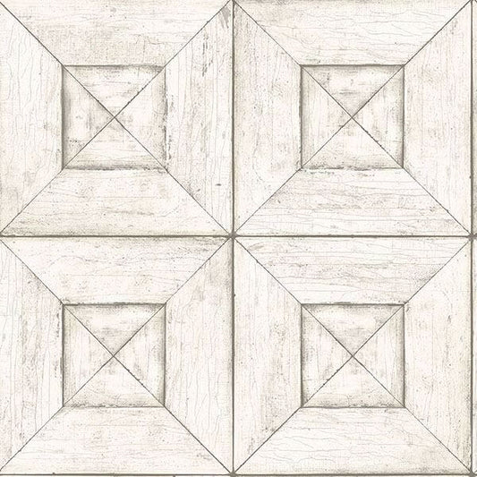 Avery Off White Wood Wallpaper