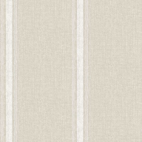 Linette Light Grey Fabric Stripe Wallpaper