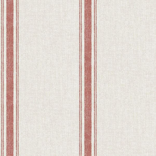 Linette Burnt Sienna Fabric Stripe Wallpaper