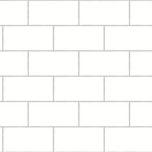 Freedom Off White Subway Tile Wallpaper