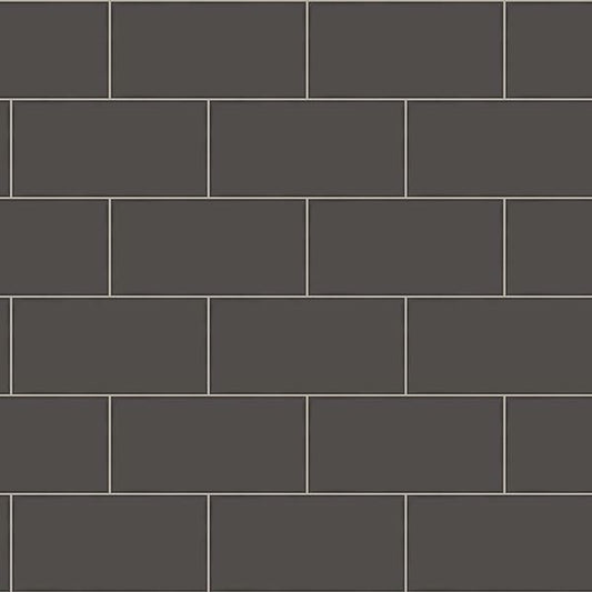Freedom Black Subway Tile Wallpaper