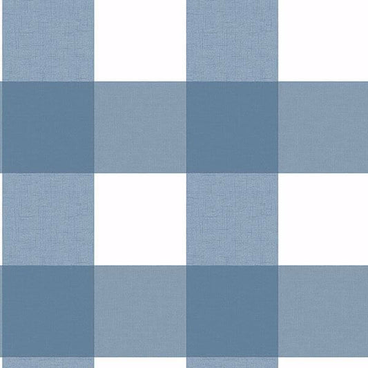 Amos Blue Gingham Wallpaper