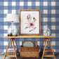 Amos Blue Gingham Wallpaper