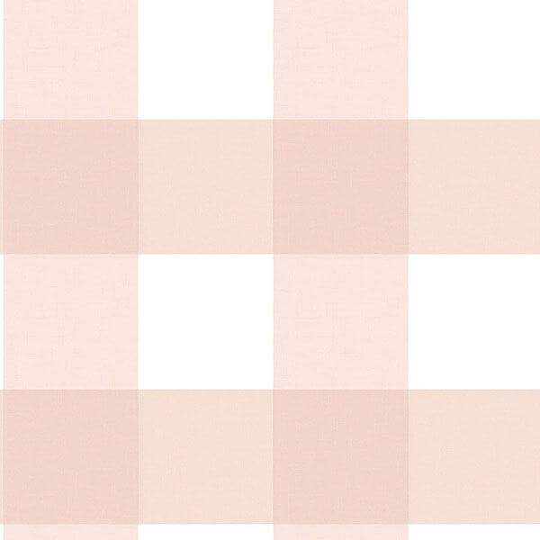 Amos Light Pink Gingham Wallpaper