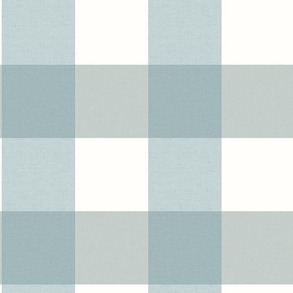 Amos Teal Gingham Wallpaper