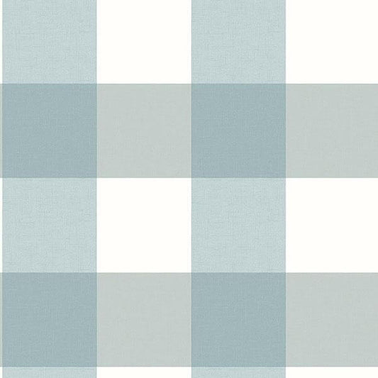 Amos Teal Gingham Wallpaper