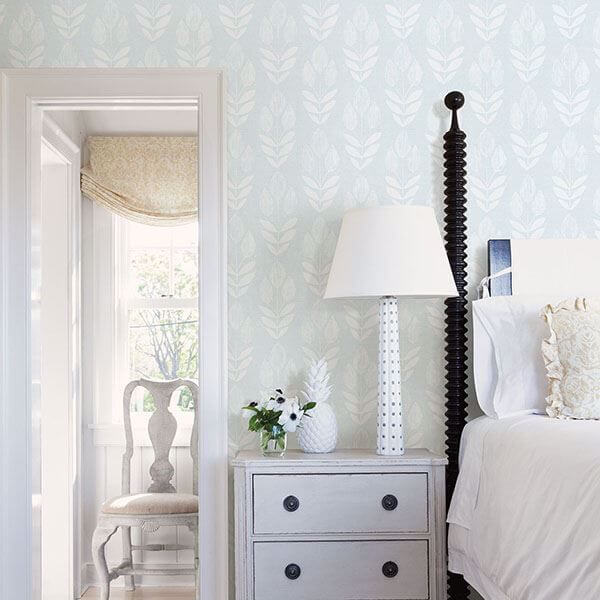 Garland Light Blue Block Tulip Wallpaper