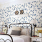 Cyrus Blue Festive Floral Wallpaper