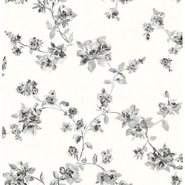 Cyrus Black Festive Floral Wallpaper