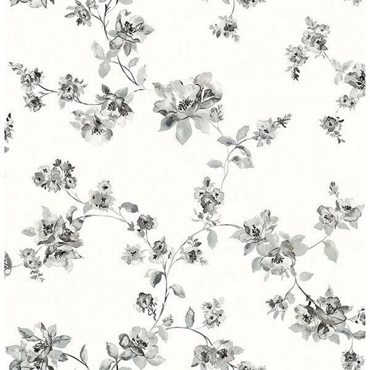 Cyrus Black Festive Floral Wallpaper