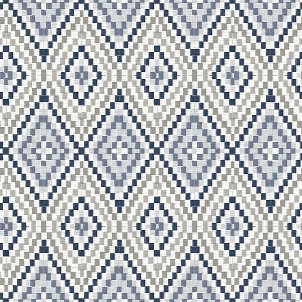 Ganado Navy Geometric Ikat Wallpaper
