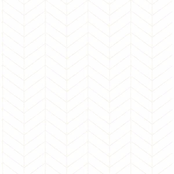 Bison Off White Herringbone Wallpaper