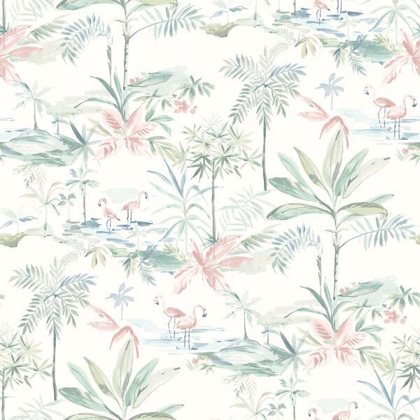 Lagoon Teal Scenic Island Wallpaper