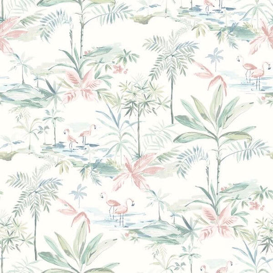 Lagoon Teal Scenic Island Wallpaper