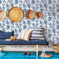 Mangrove Blue Botanical Wallpaper