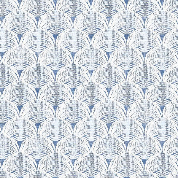 Santiago Blue Scalloped Wallpaper