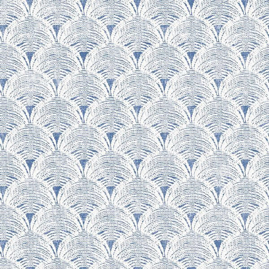 Santiago Blue Scalloped Wallpaper