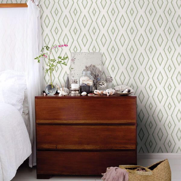 Santa Green Green Geometric Wallpaper