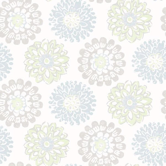 Sunkissed Light Green Green Floral Wallpaper