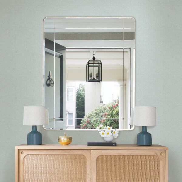 Nimmie Teal Woven Grasscloth Wallpaper