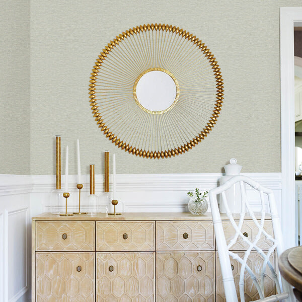 Gump Teal Faux Grasscloth Wallpaper