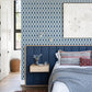 Mombi Navy Diamond Shibori Wallpaper