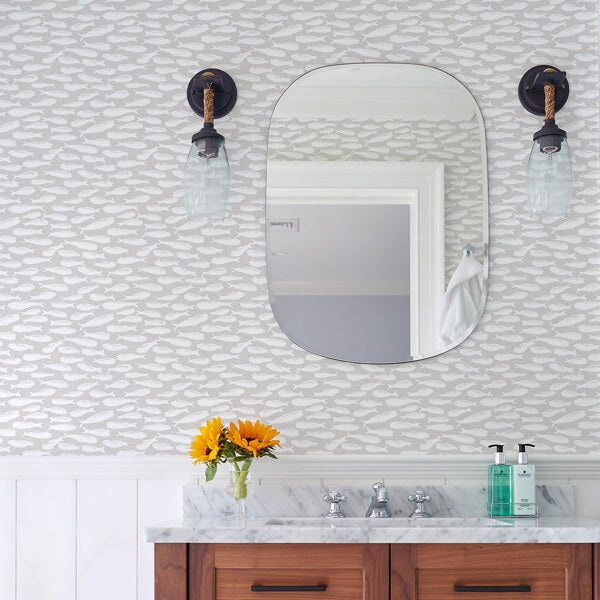 Nunkie Light Grey Sardine Wallpaper