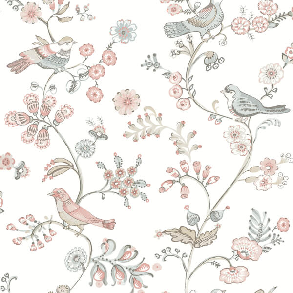 Jinjur Blush Bird Trail Wallpaper