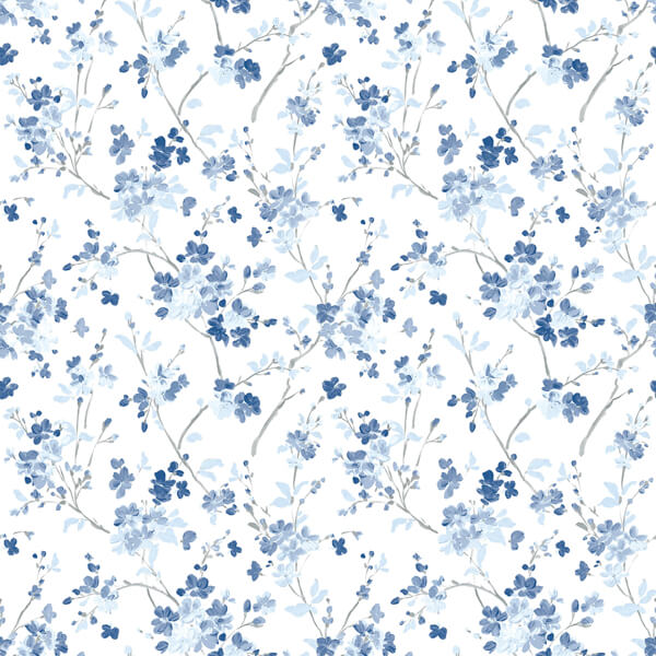 Glinda Navy Floral Trail Wallpaper