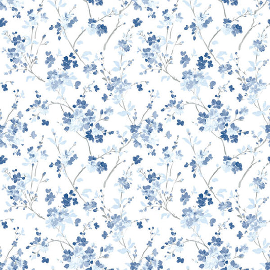 Glinda Navy Floral Trail Wallpaper