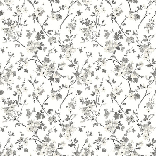 Glinda Black Floral Trail Wallpaper