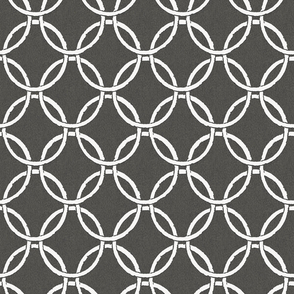 Quelala Black Ring Ogee Wallpaper