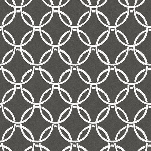 Quelala Black Ring Ogee Wallpaper