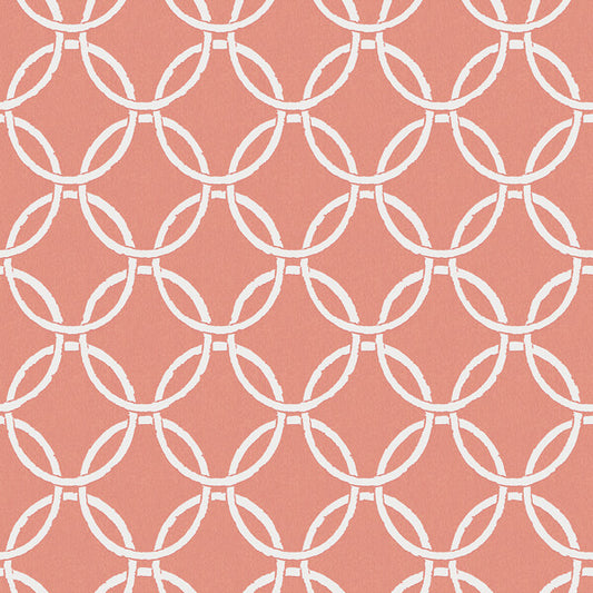 Quelala Coral Ring Ogee Wallpaper