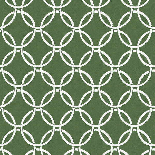 Quelala Green Ring Ogee Wallpaper