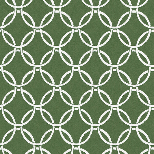 Quelala Green Ring Ogee Wallpaper