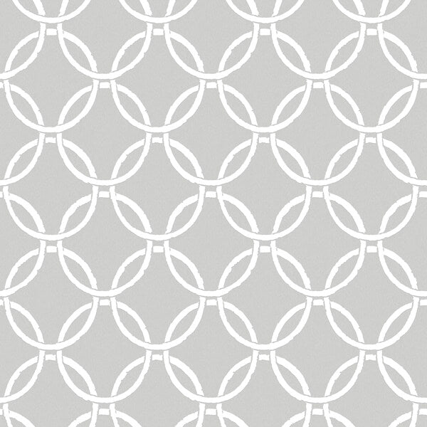 Quelala Grey Ring Ogee Wallpaper