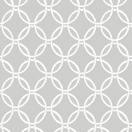 Quelala Grey Ring Ogee Wallpaper