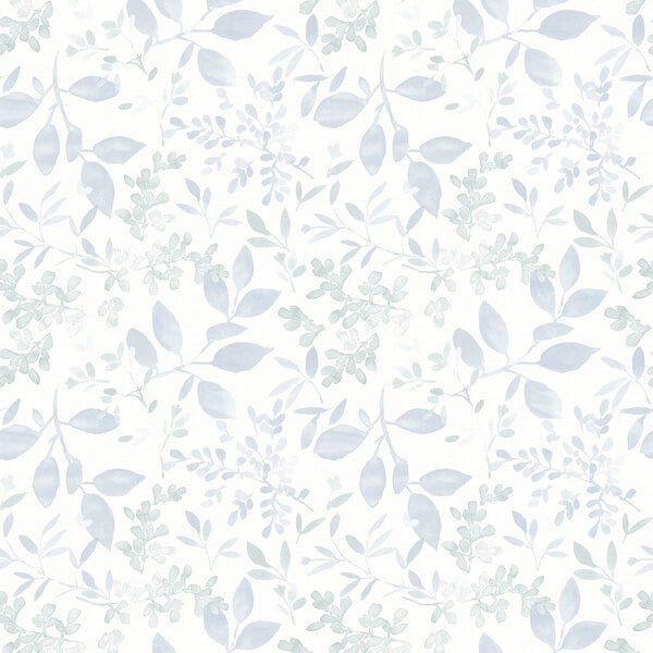 Tinker Light Blue Woodland Botanical Wallpaper